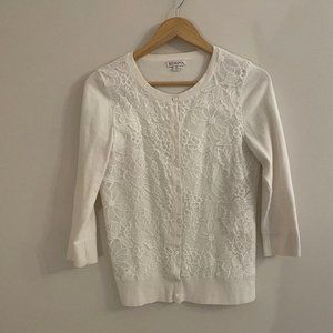 Merona White lace cardigan, XS